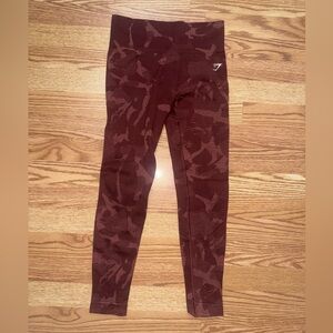 Gymshark Maroon Camouflage Leggings